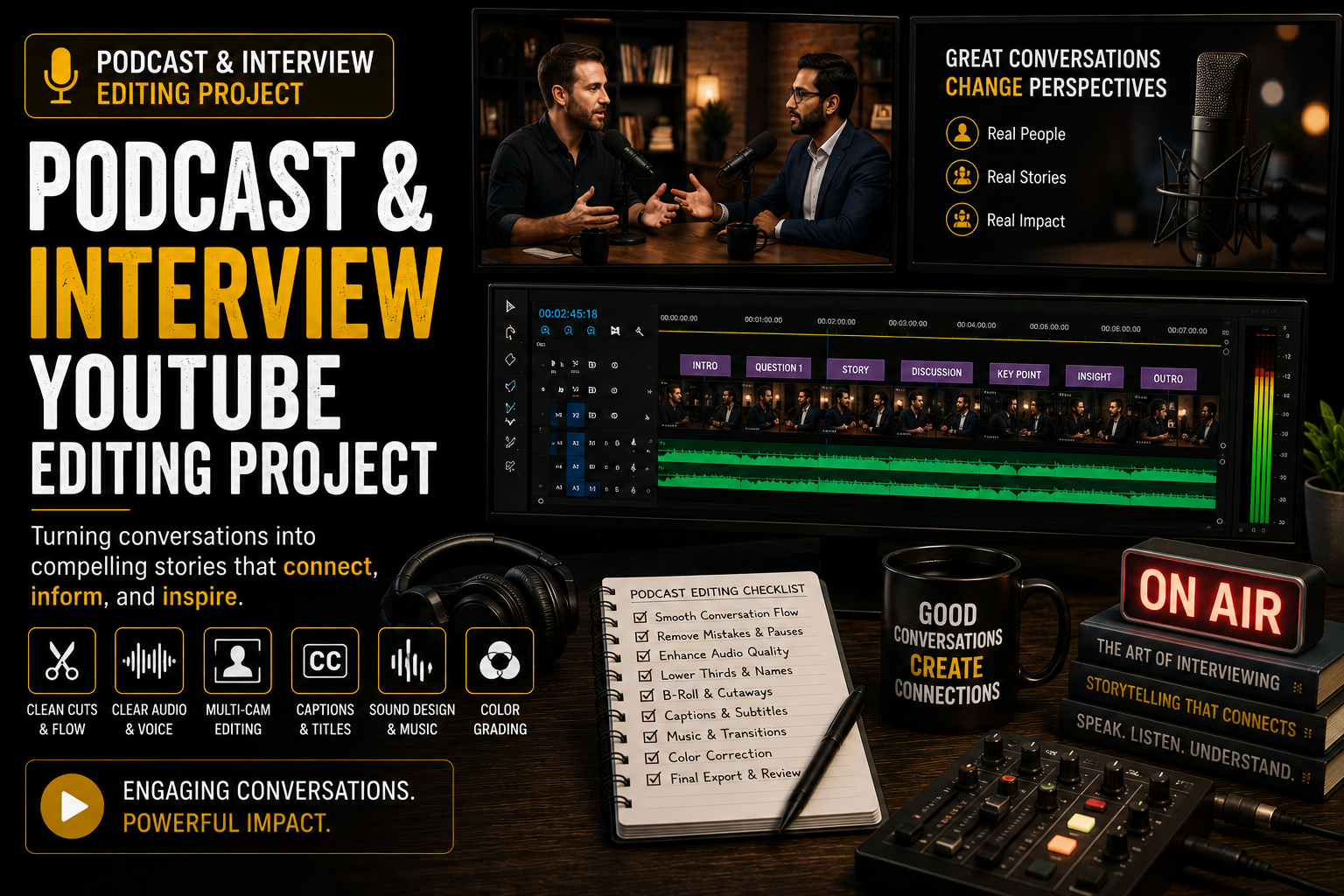 YouTube Podcast & Interview Editing Project